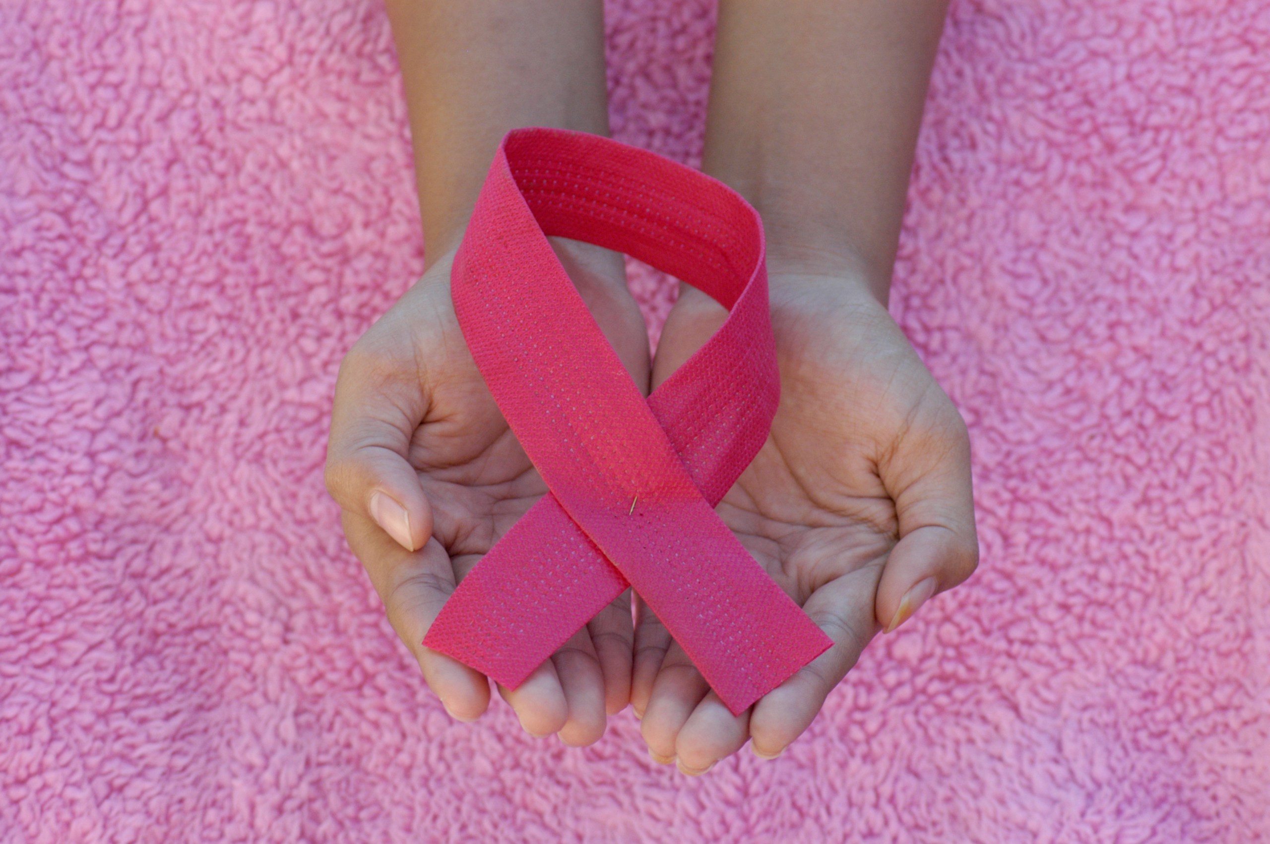 Pink ribbon for an awareness of Breast Cancer Day, October, 1, 2020