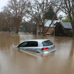 Flooded car at Windsor, Western Sydney, NSW, Australia. July 5, 2022